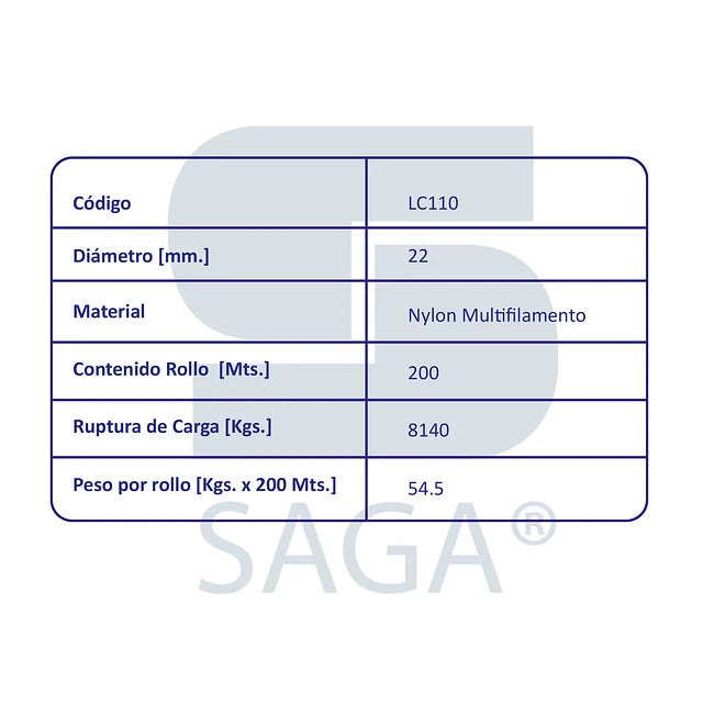 Cordel Nylon Multifilamento 200 Mts.