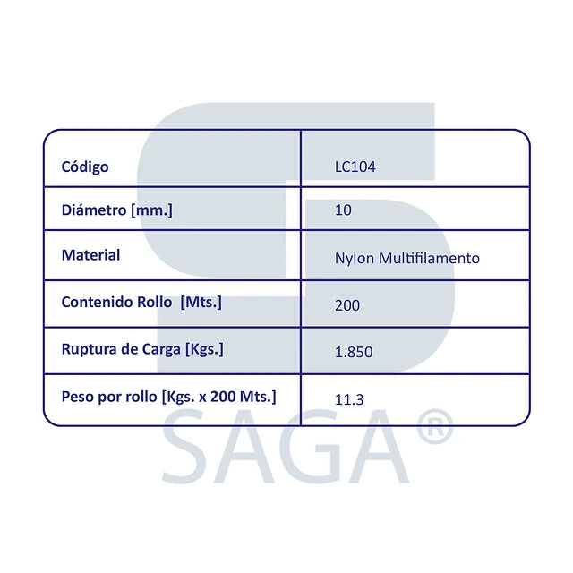 Cordel Nylon Multifilamento 200 Mts.