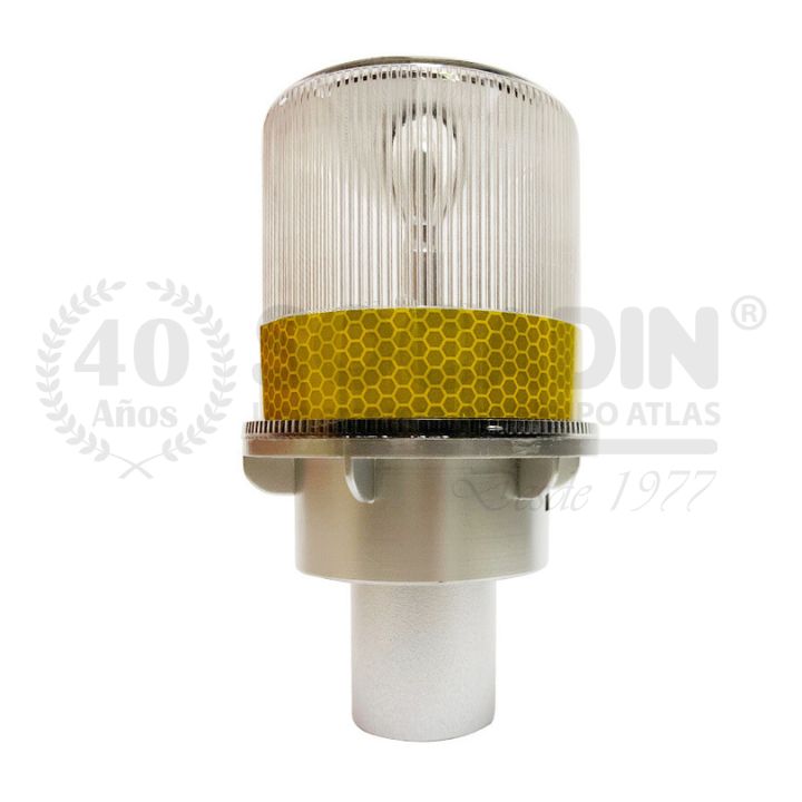 Baliza Solar Para Conos Vastago Amarillo