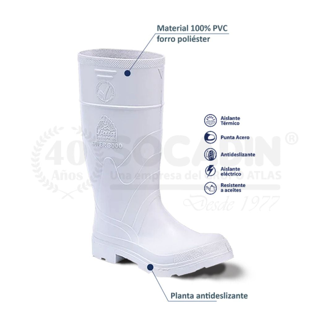 Bota PVC blanca - 35