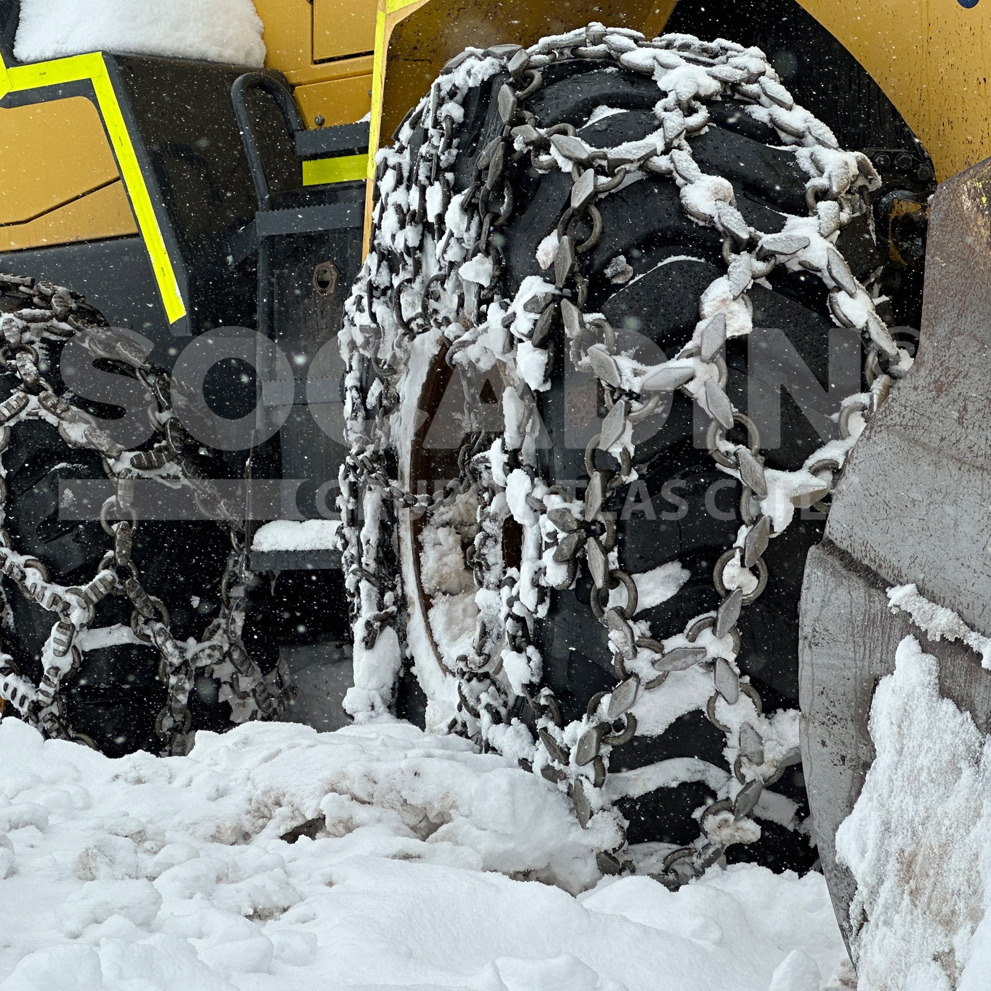 Cadena para la nieve y barro para maquinaria pesada cargadores frontales motoniveladoras retrocargadores socadin saga