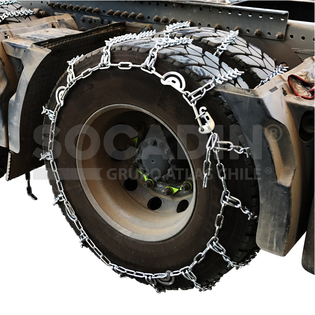 Cadenas Dobles Para Camion con rompehielos socadin saga para nieve, hielo y barro.