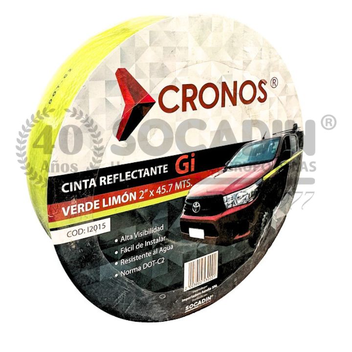 Cinta Reflectante Verde Limon Cronos