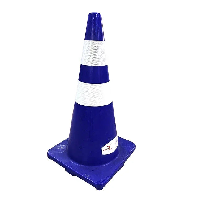 Cono Vial 28" con Cintas Reflectantes - Azul