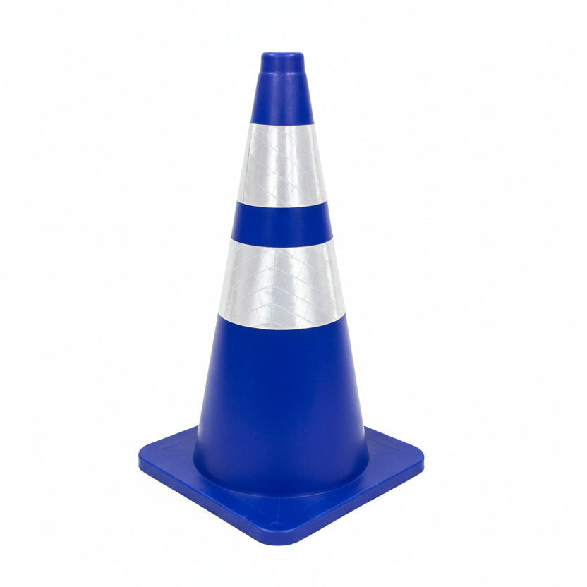 Cono Azul con 2 cintas reflectantes - 28"[70 CM.]