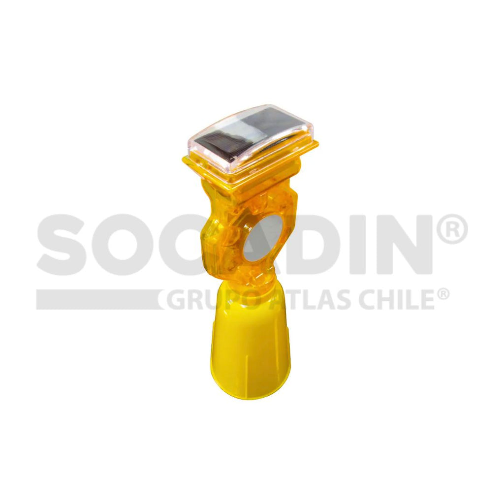 Lámpara Faena Solar Bidirecional Para Conos Amarilla