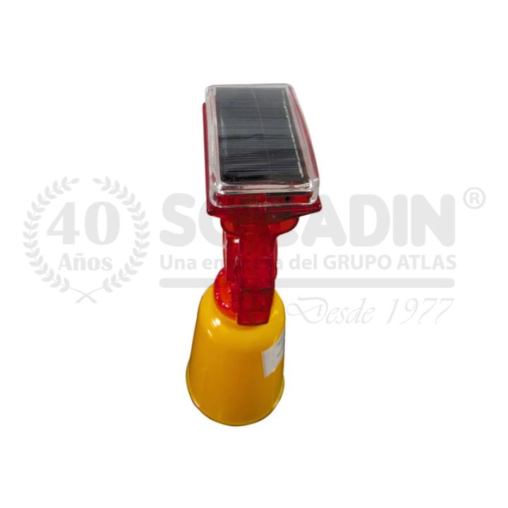 Lámpara Faena Solar Bidirecional Para Conos Rojo