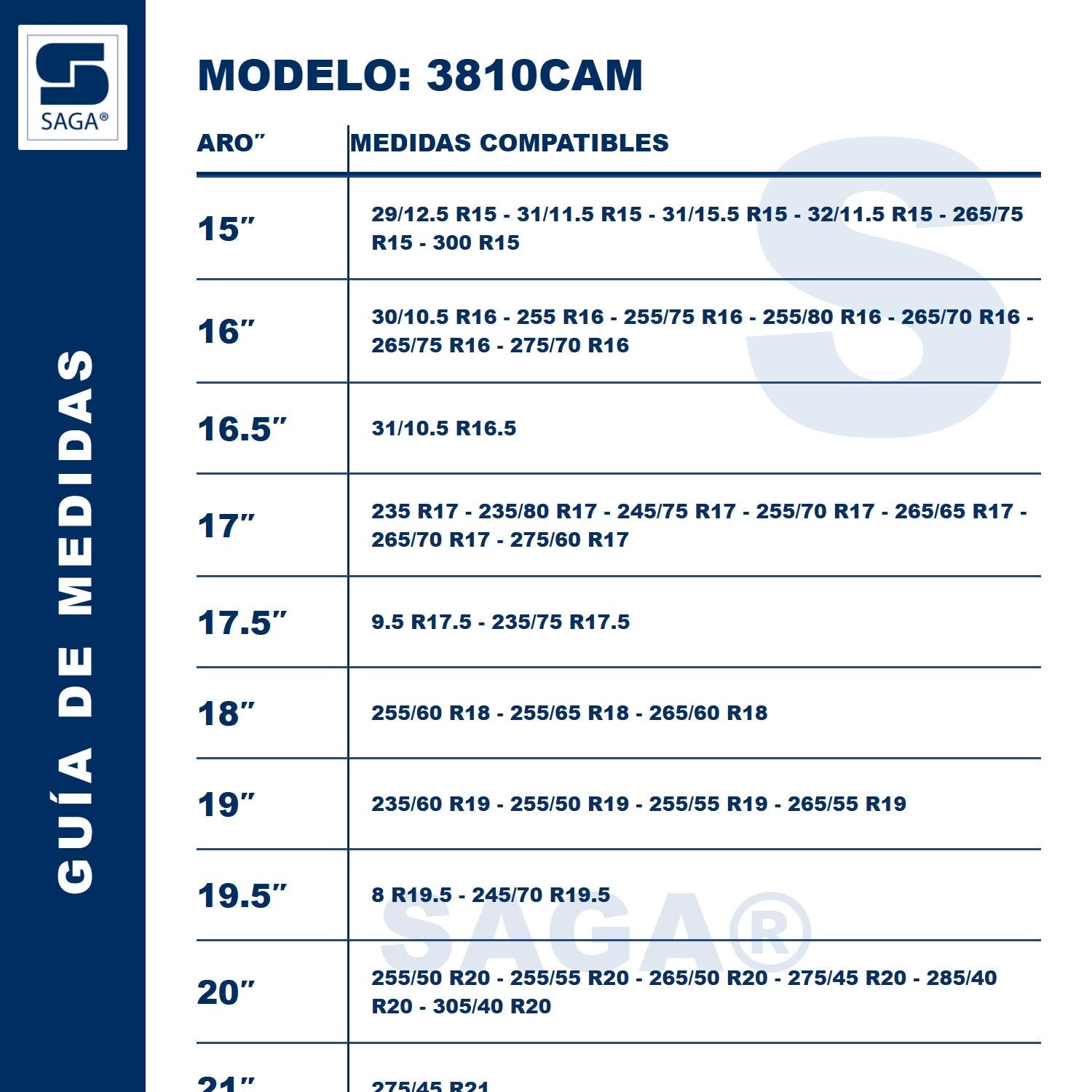 Cadenas para Nieve T3810 SAGA Aro 15-20 - foto de producto