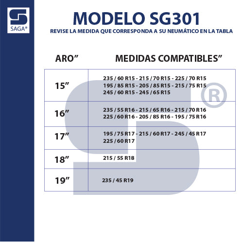 Par Cadenas SG-301 Saga® Fácil Montaje