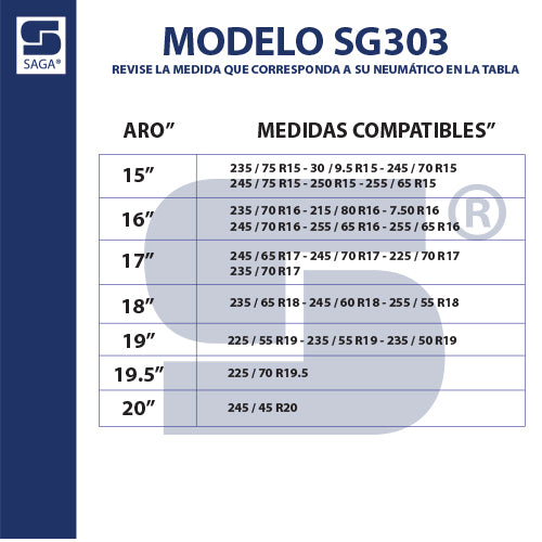 Par Cadenas SG-303 Saga® Fácil Montaje