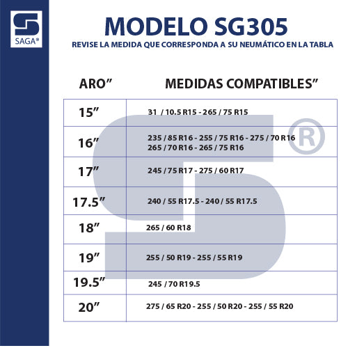 Par Cadenas SG-305 Saga® Fácil Montaje