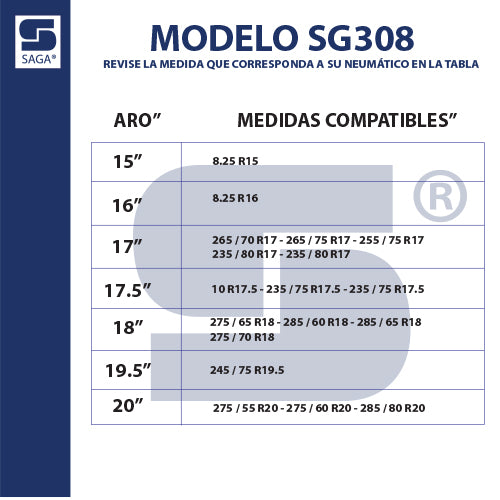 Par Cadenas SG-308 Saga® Fácil Montaje