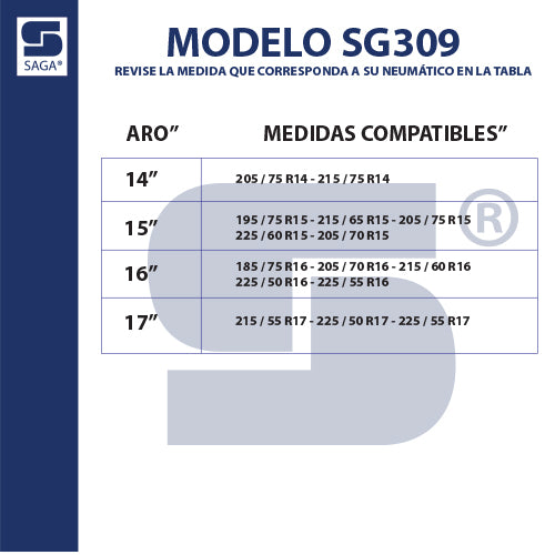 Par Cadenas SG-309 Saga® Fácil Montaje