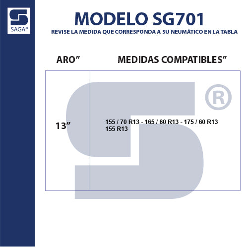Par Cadenas SG-701 Saga® Fácil Montaje