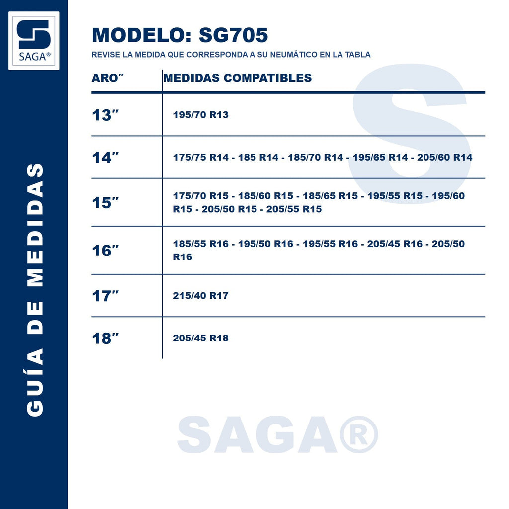 Cadenas Nieve Fácil Montaje SG-705 SAGA - imagen 5