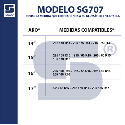 Par Cadenas SG-707 Saga® Fácil Montaje