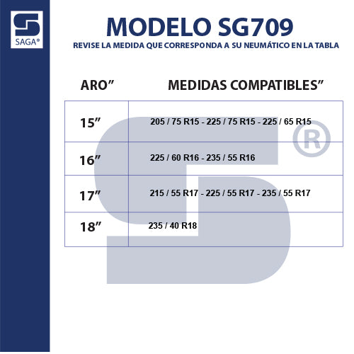 Par Cadenas SG-709 Saga® Fácil Montaje