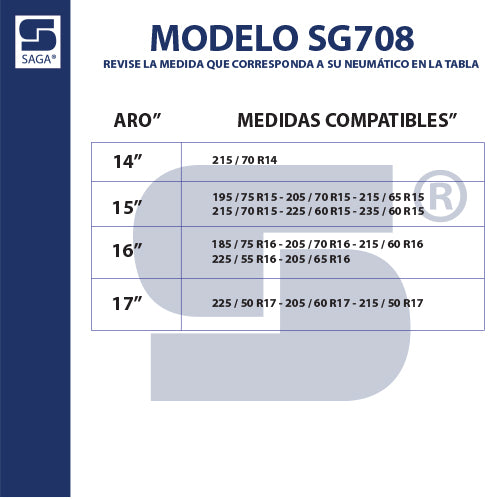 Par Cadenas SG-708 Saga® Fácil Montaje