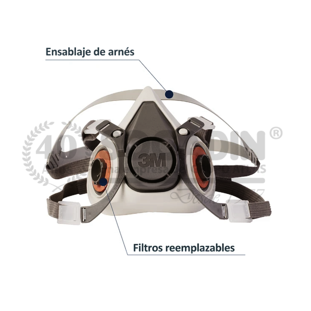 Respirador Máscara Medio Rostro 3M Serie 6000
