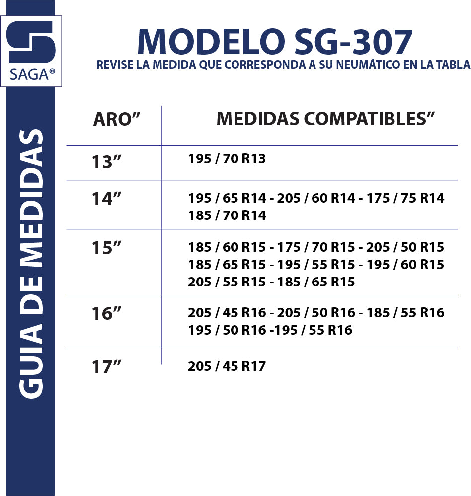Par Cadenas SG-705 Saga® Fácil Montaje
