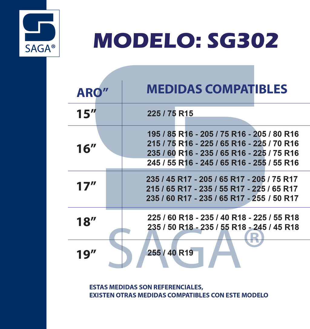 Par Cadenas SG-302 Saga® Fácil Montaje
