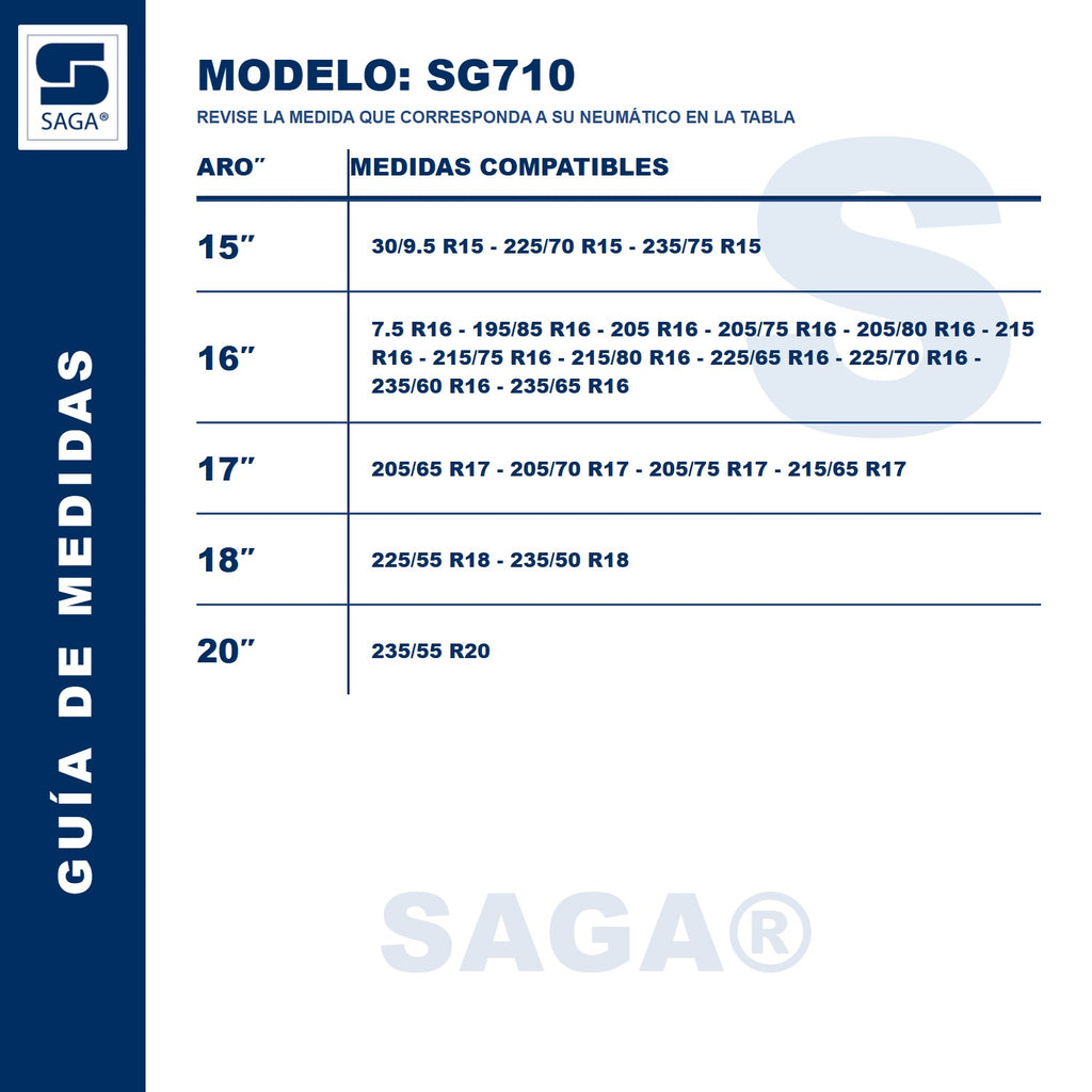Cadenas Nieve Fácil Montaje SG-710 Aro 15-20 - vista de detalle