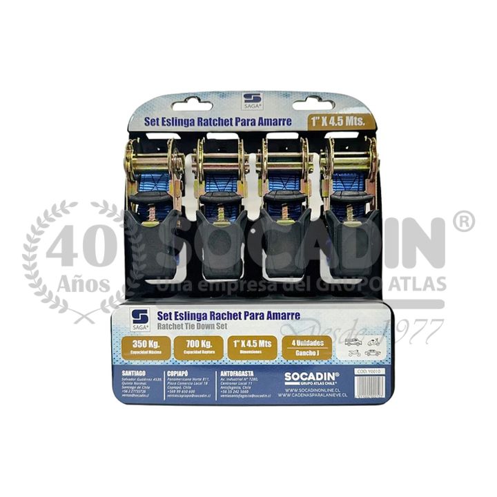 Set Eslinga Ratchet Para Amarre