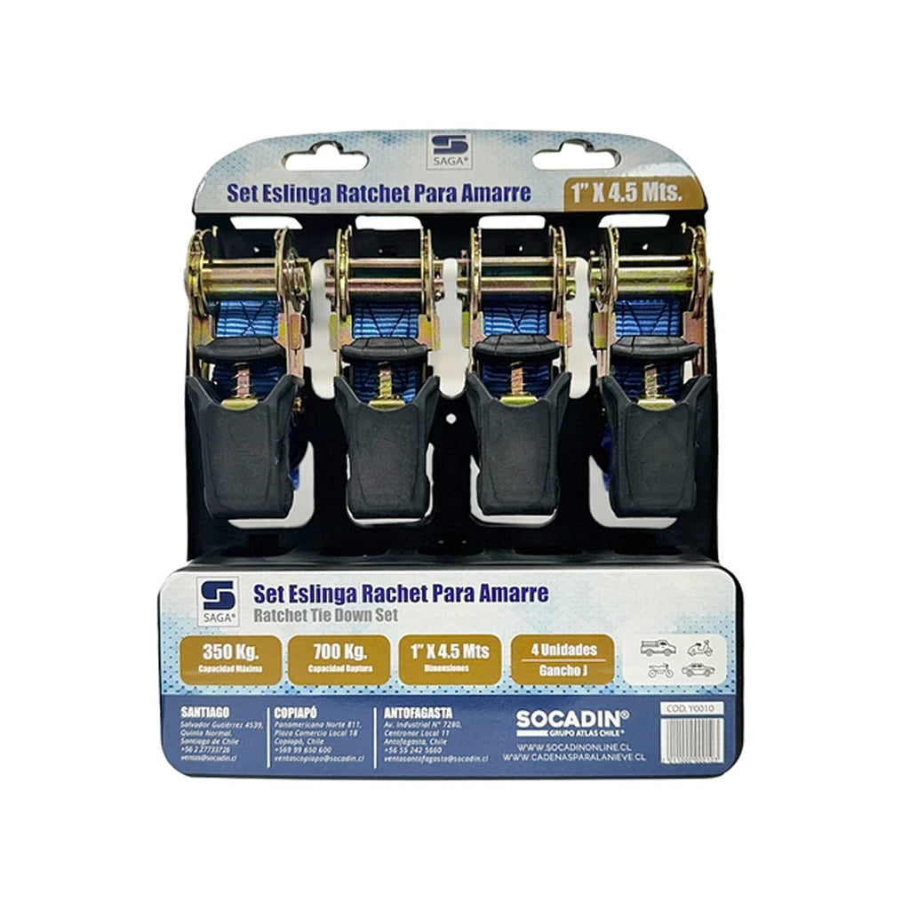 Set Eslinga Ratchet Para Amarre